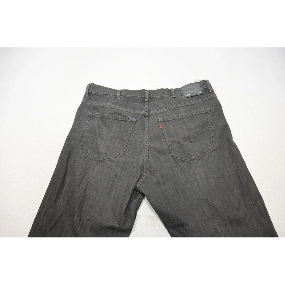 Levi's 559 Relaxed Straight Jeans Mens 44x32 Black/Gray Denim Stretch Excellent‎